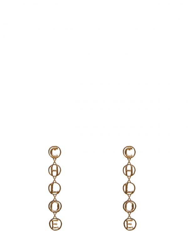  Chloé Chloé | Gold Brass Chloé Script Drop Earrings | Women | Pz 