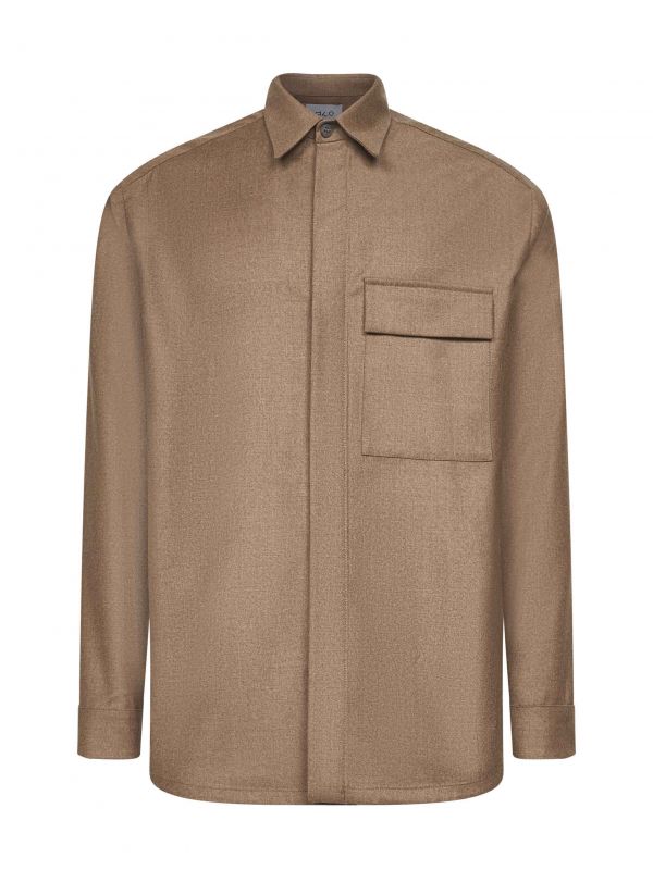  D 4.0 D 4.0 | Beige Virgin Wool Shirt Jacket | Man | 52 