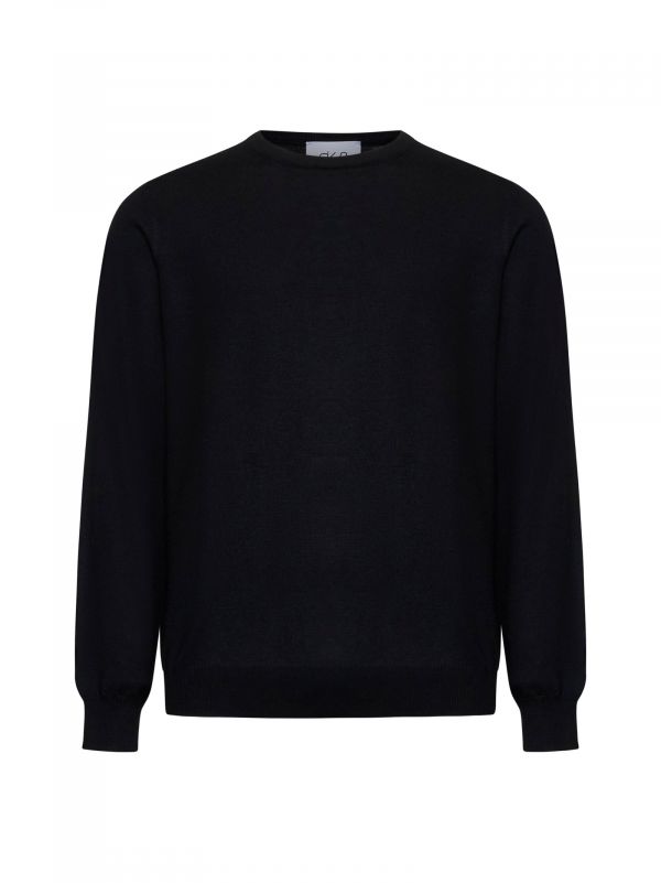  D 4.0 D 4.0 | Black Virgin Wool Crewneck Sweater | Man | 46 
