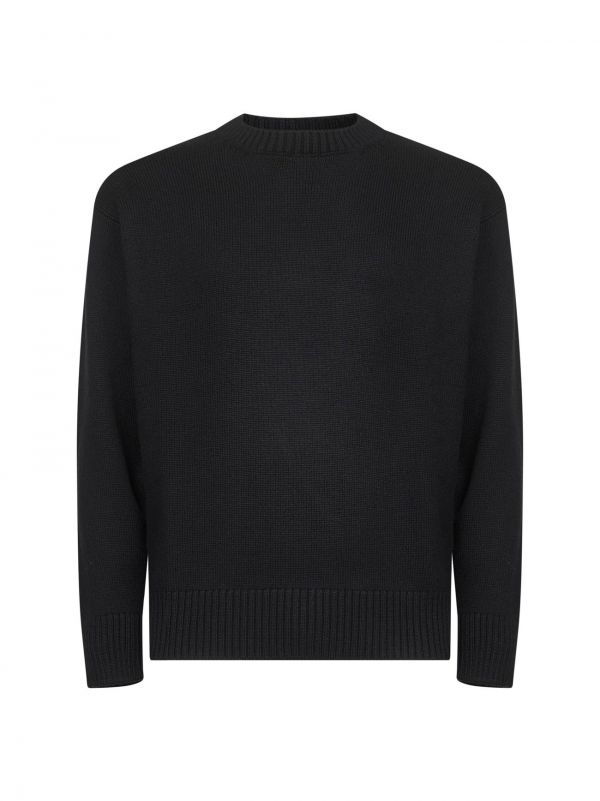  D 4.0 D 4.0 | Black Virgin Wool Knit Relaxed-fit Sweater | Man | 48 