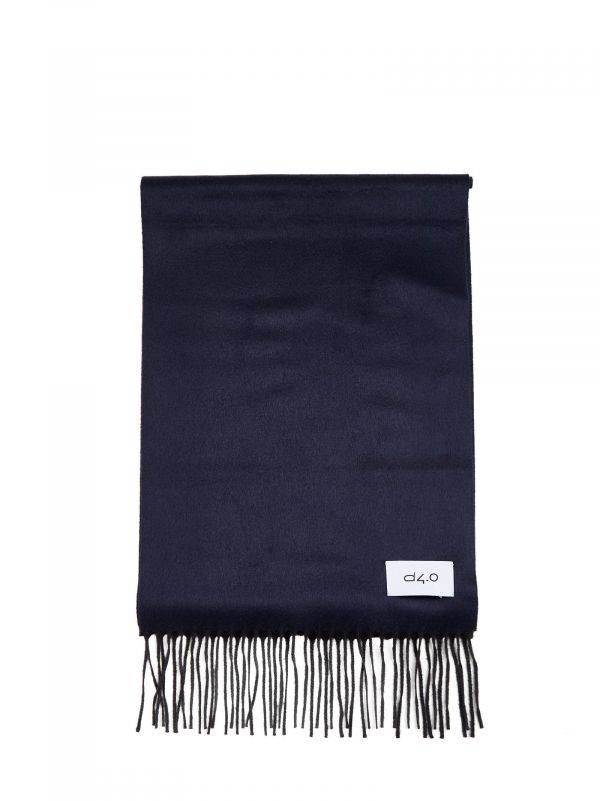 D 4.0 D 4.0 | Blue And Black Scarf With Fringes | Man | Pz 