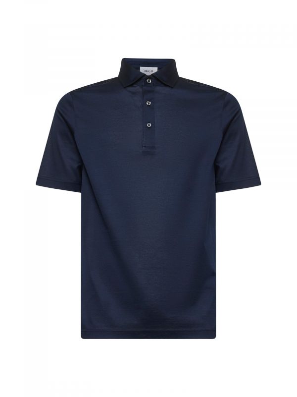  D 4.0 D 4.0 | Blue Lisle Jersey Polo Shirt | Man | 46 