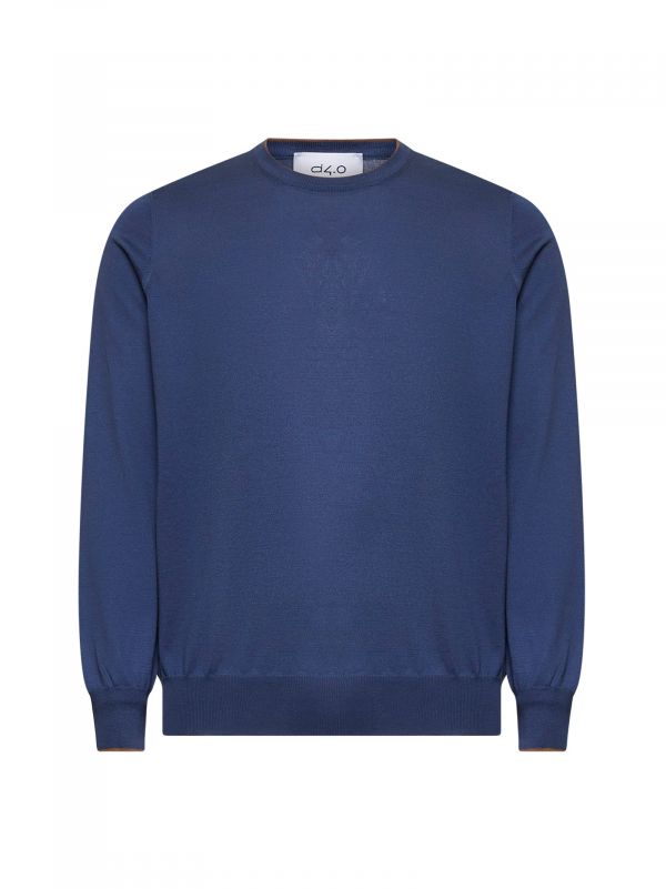  D 4.0 D 4.0 | Blue Silk And Cotton Crewneck Sweater | Man | 46 