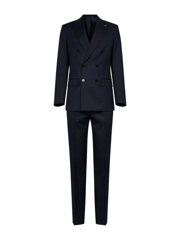  D 4.0 D 4.0 | Blue Virgin Wool Positano Double-breasted Suit | Man | 46 