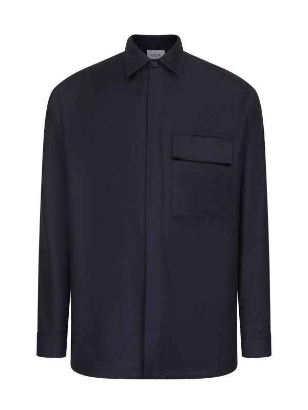  D 4.0 D 4.0 | Blue Virgin Wool Shirt Jacket | Man | 52 
