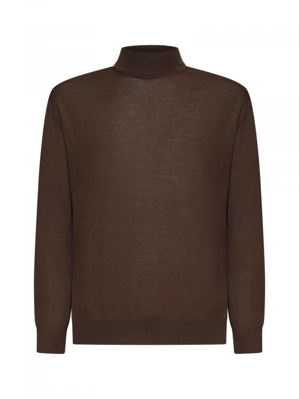  D 4.0 D 4.0 | Brown Virgin Wool Mock Neck Sweater | Man | 46 
