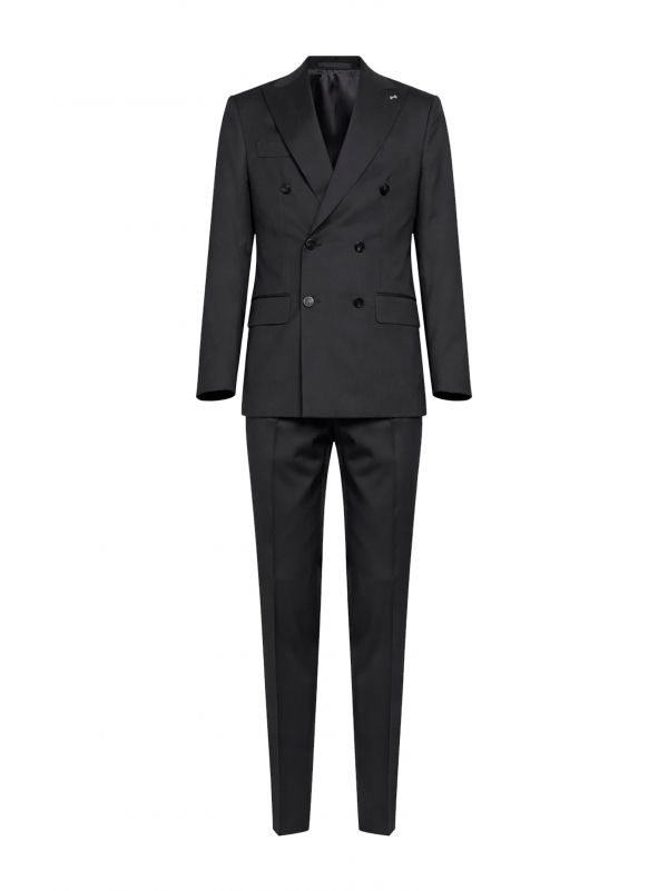  D 4.0 D 4.0 | Brown Virgin Wool Positano Double-breasted Suit | Man | 46 