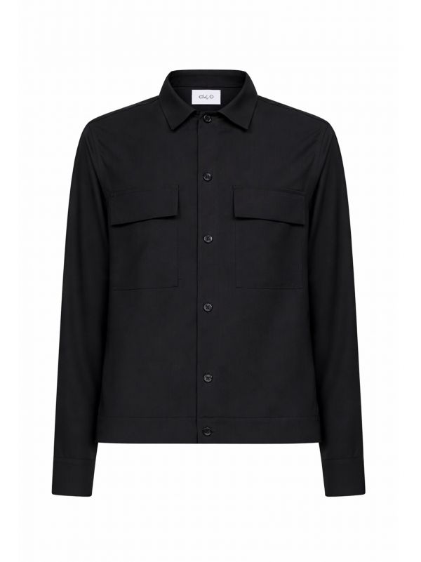  D 4.0 D 4.0 | Charcoal Stretch Virgin Wool Blend Shirt Jacket | Man | 46 