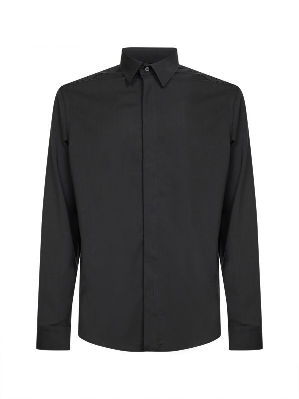  D 4.0 D 4.0 | Charcoal Stretch Wool Blend Shirt | Man | 46 