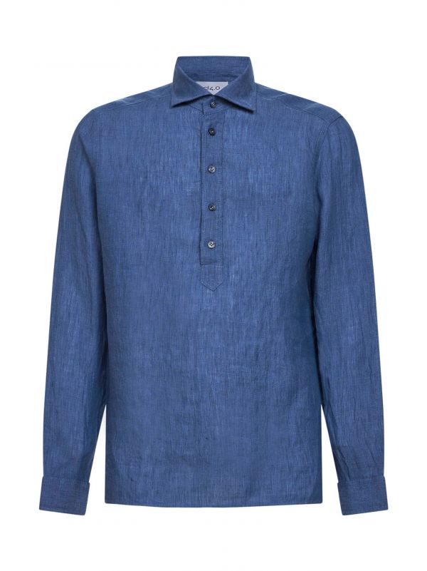 D 4.0 D 4.0 | Denim Linen Shirt-style Polo Shirt | Man | 39 