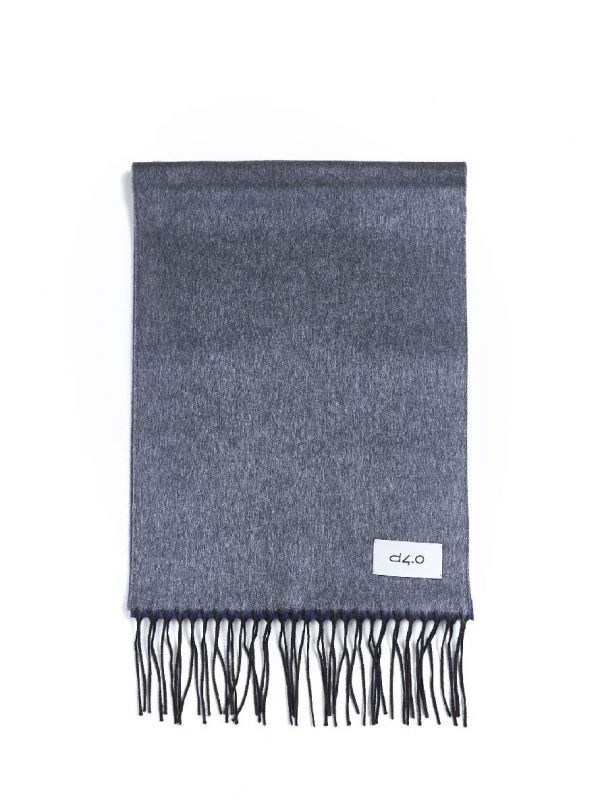  D 4.0 D 4.0 | Gray And Light Blue Scarf With Fringes | Man | Pz 