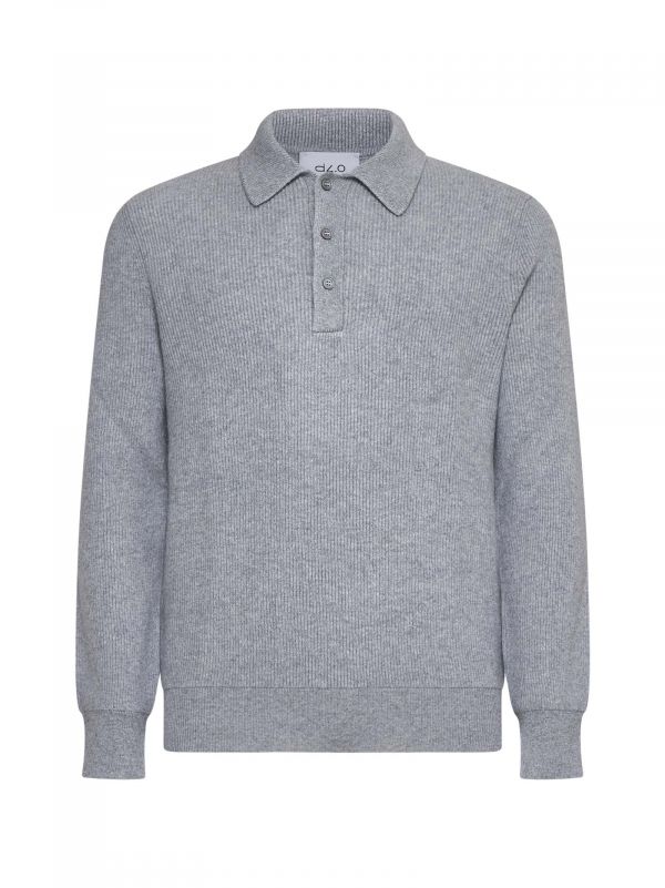  D 4.0 D 4.0 | Grey English Rib Knit Polo Shirt | Man | 46 