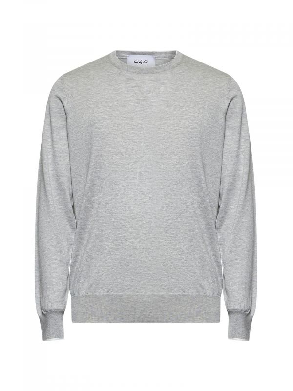  D 4.0 D 4.0 | Grey Silk And Cotton Crewneck Sweater | Man | 50 