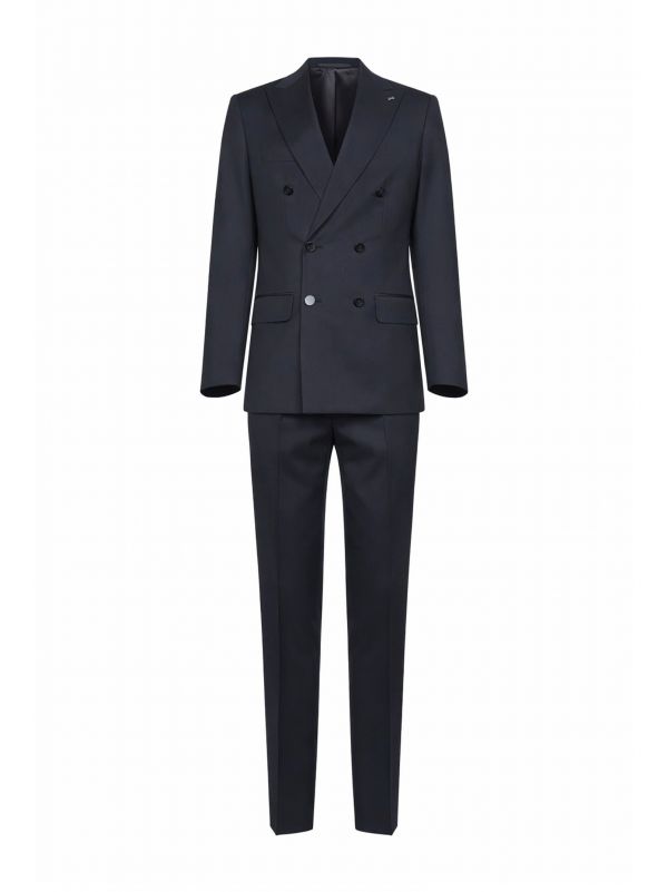  D 4.0 D 4.0 | Grey Virgin Wool Positano Double-breasted Suit | Man | 48 
