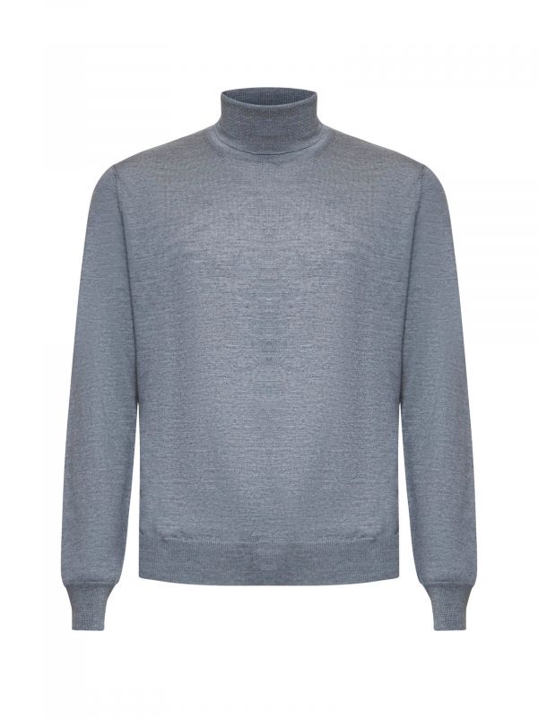  D 4.0 D 4.0 | Grey Virgin Wool Turtleneck Sweater | Man | 48 