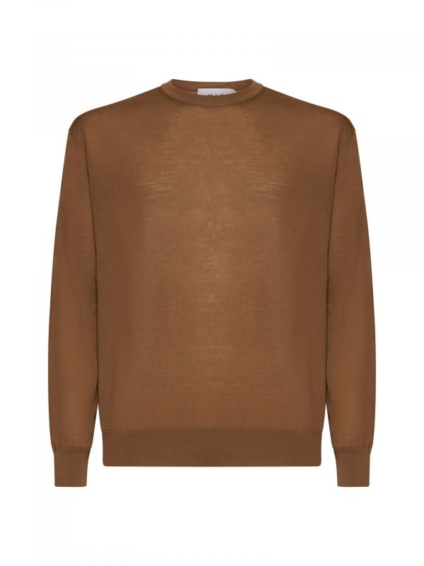  D 4.0 D 4.0 | Hazelnut Brown Virgin Wool Crewneck Sweater | Man | 46 