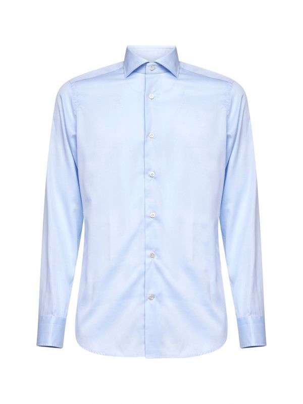  D 4.0 D 4.0 | Light Blue Stretch Cotton Poplin Shirt | Man | 38 