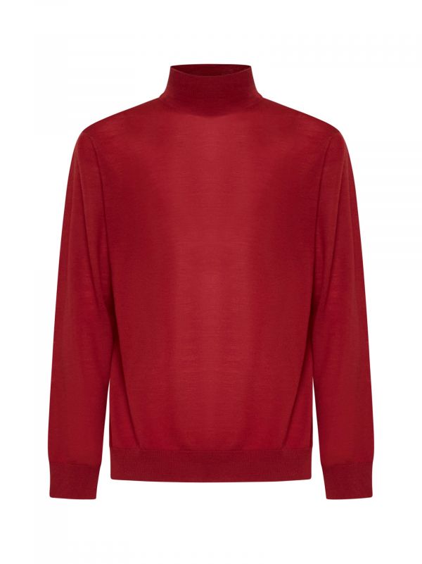  D 4.0 D 4.0 | Red Virgin Wool Mock Neck Sweater | Man | 46 