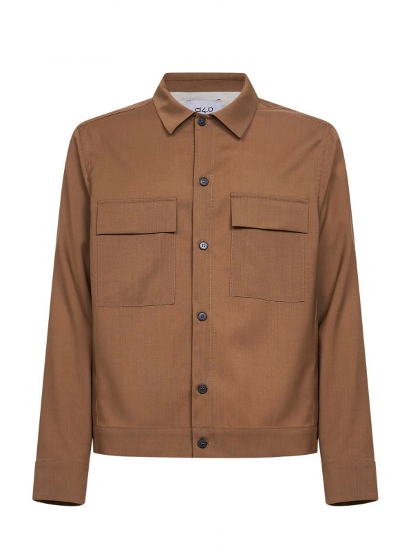  D 4.0 D 4.0 | Safari Stretch Virgin Wool Blend Shirt Jacket | Man | 48 