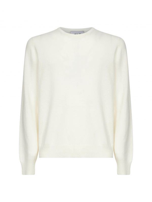  D 4.0 D 4.0 | White Wool And Cashmere Blend Crewneck Sweater | Man | 52 