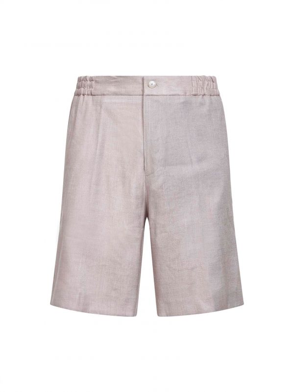  Etro Etro | Beige Stretch Linen Blend Bermuda Shorts | Man | 48 