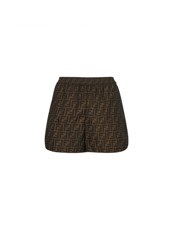  Fendi Fendi | Brown Ff Canvas Shorts |  | 38 