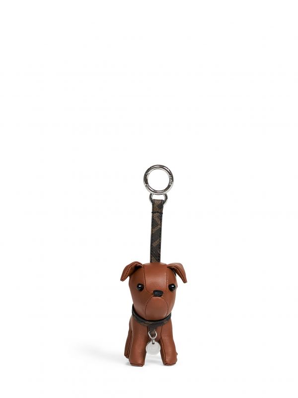  Fendi Fendi | Brown Leather Ito Dog-shaped Charm | Man | Pz 