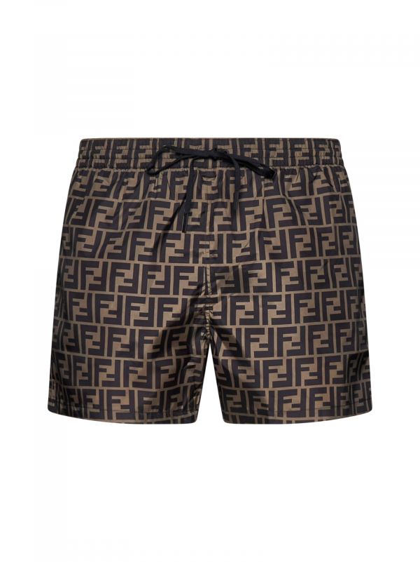  Fendi Fendi | Brown Nylon Fendi Shorts | Man | 46 