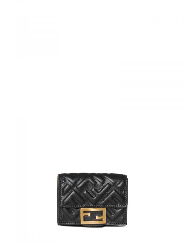  Fendi Fendi | Micro Trifold Wallet In Ff Leather | Women | Pz 