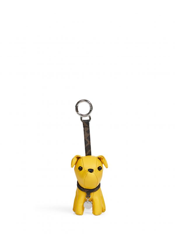 Fendi Fendi | Yellow Leather Ito Dog-shaped Charm | Man | Pz 