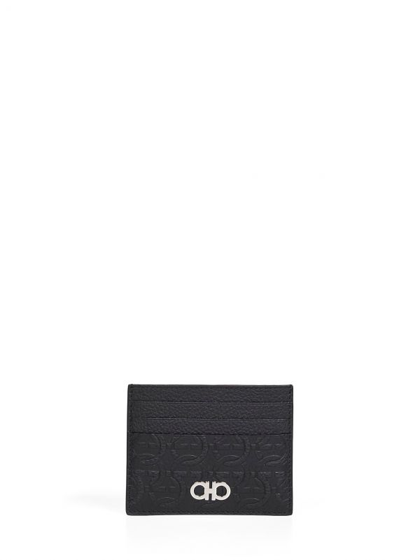  Ferragamo Ferragamo | Black Gancini Credit Card Holder | Man | Pz 