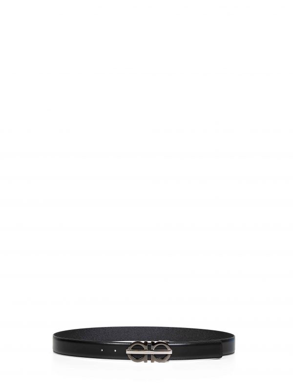  Ferragamo Ferragamo | Black Gancini Reversible Belt | Man | 95 