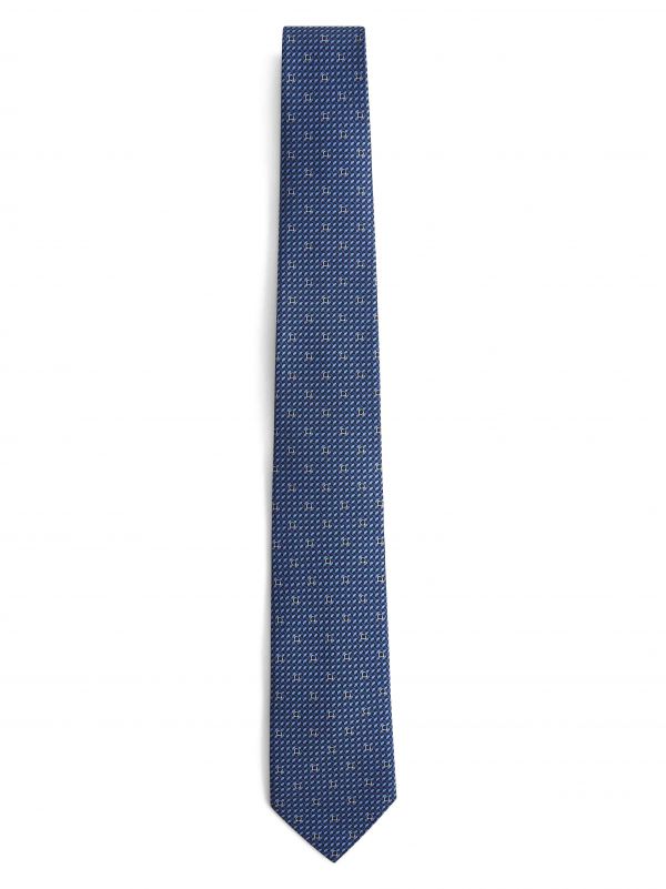  Ferragamo Ferragamo | Blue Gancini Print Silk Tie | Man | Pz 