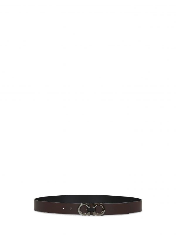  Ferragamo Ferragamo | Dark Brown Gancini Reversible Belt | Man | 105 