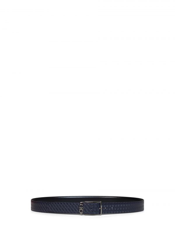  Ferragamo Ferragamo | Midnight Blue And Black Reversible Gancini Belt | Man | 90 