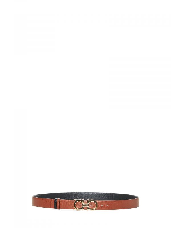  Ferragamo Ferragamo | New Cognac Leather Gancini Reversible Belt | Women | 90 