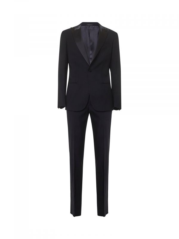  Giorgio Armani Giorgio Armani | Dark Navy Virgin Wool Tuxedo Suit | Man | 52 