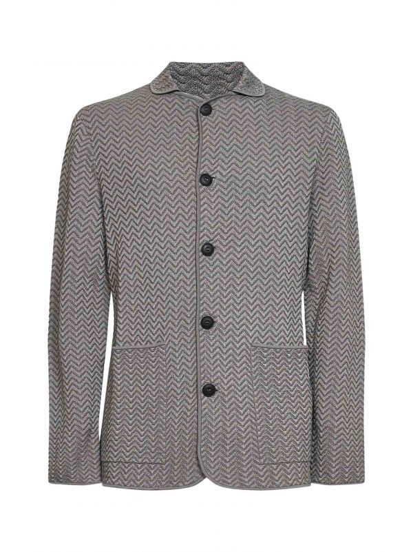  Giorgio Armani Giorgio Armani | Grey Asv Chevron Ottoman Viscose Blend Jacket | Man | 50 