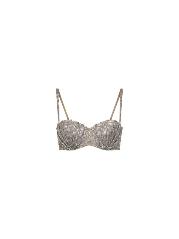  Giuseppe Di Morabito Giuseppe Di Morabito | Silver Crystal Balconette Bra | Women | 38 