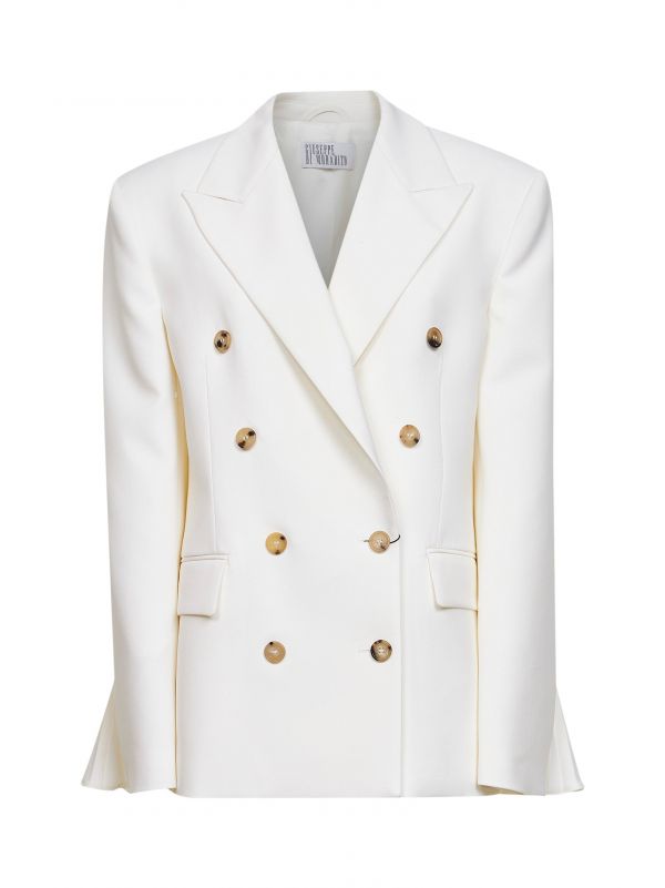  Giuseppe Di Morabito Giuseppe Di Morabito | White Virgin Wool Double-breasted Blazer | Women | 38 