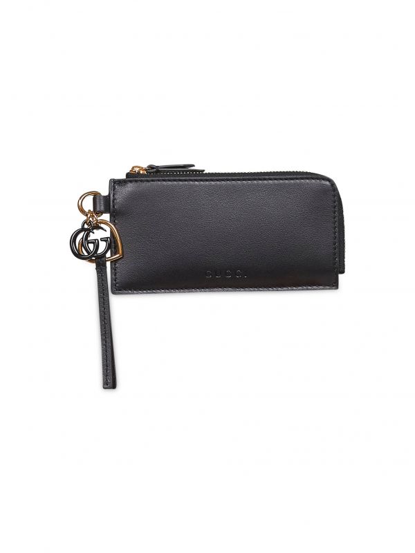  Gucci Gucci | Black Card Case With Double G Charm | Women | Pz 