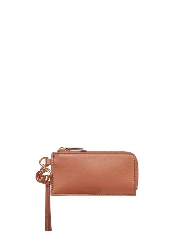  Gucci Gucci | Brown Card Case With Double G Charm | Women | Pz 