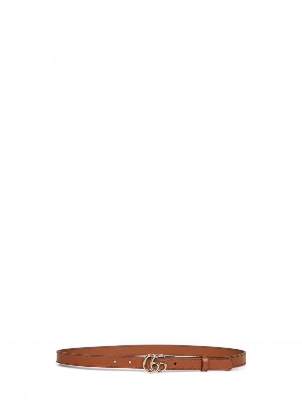  Gucci Gucci | Brown Gg Marmont Thin Belt | Women | 85 