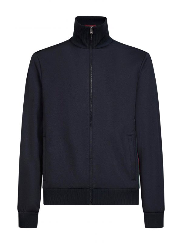  Gucci Gucci | Dark Blue Technical Jersey Jacket With Web | Man | M 