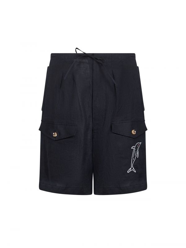  Handle With Freedom X Holy Caftan Handle With Freedom X Holy Caftan | Blue Linen Forever Dolphin Bermuda Shorts | Man | M 