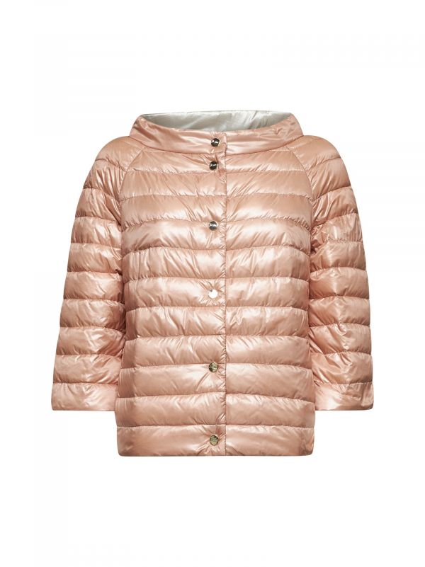  Herno Herno | Light Pink And Chantilly Ultralight Nylon Reversible Cape | Women | 40 