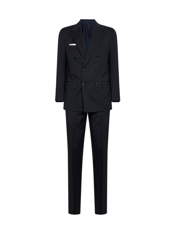  Kiton Kiton | Navy Blue Virgin Wool Double-breasted Suit | Man | 50 