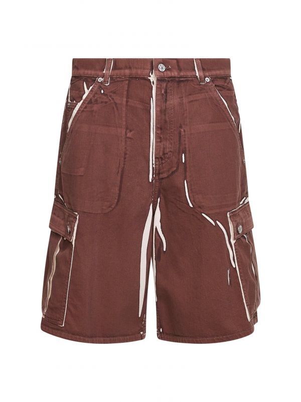  Marni Marni | Brown Screen-printed Denim Cargo Bermuda Shorts | Man | 30 