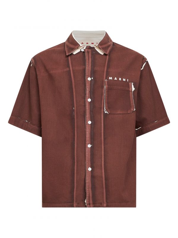  Marni Marni | Brown Screen-printed Denim Shirt | Man | 46 