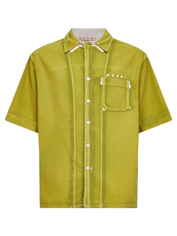  Marni Marni | Green Screen-printed Denim Shirt | Man | 48 